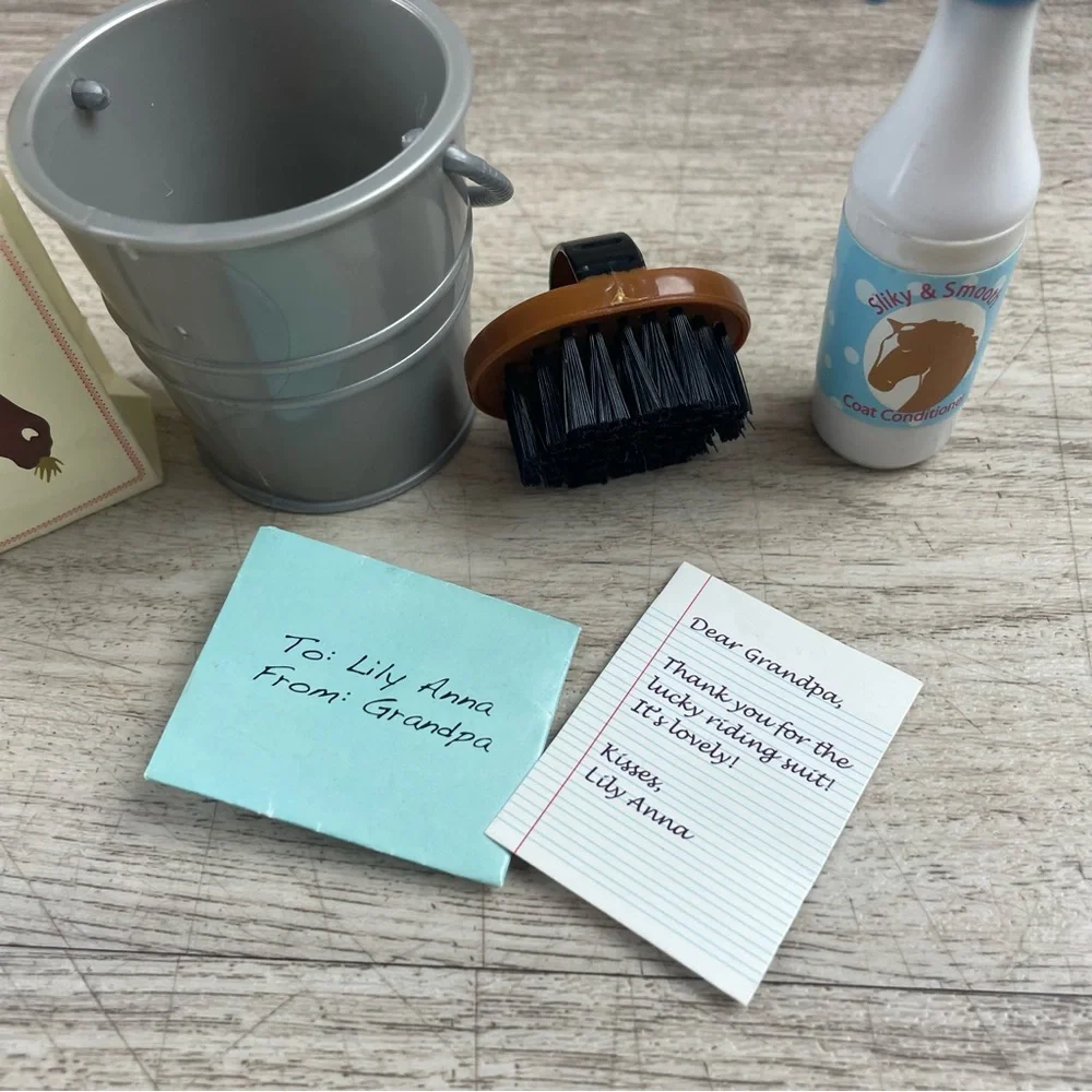 Our Generation Horse Riding Accessories Lily Anna Grandpa Letter Brush Bucket